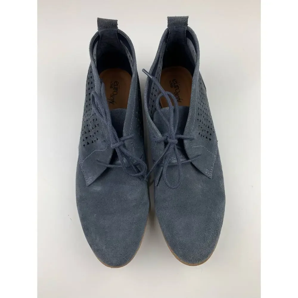 Eurosoft by Sofft Emmeline Ankle Boots Chukka Blue Suede Perforated Women's 10
